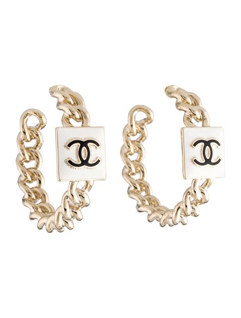 chanel cc hoop earrings|chanel signature earrings price.